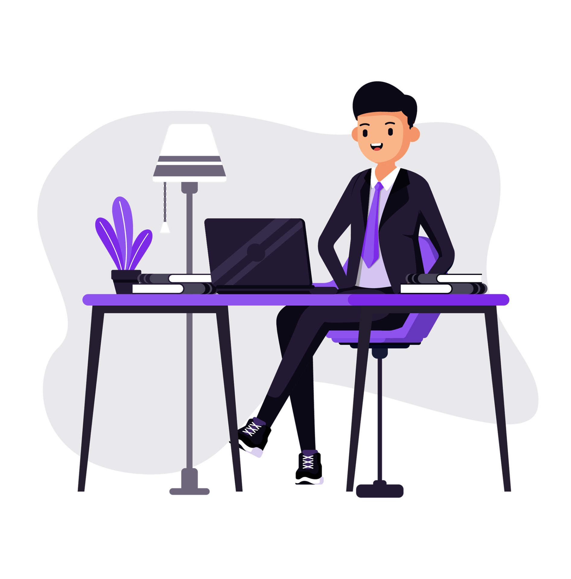 Professional Man Sitting On A Table