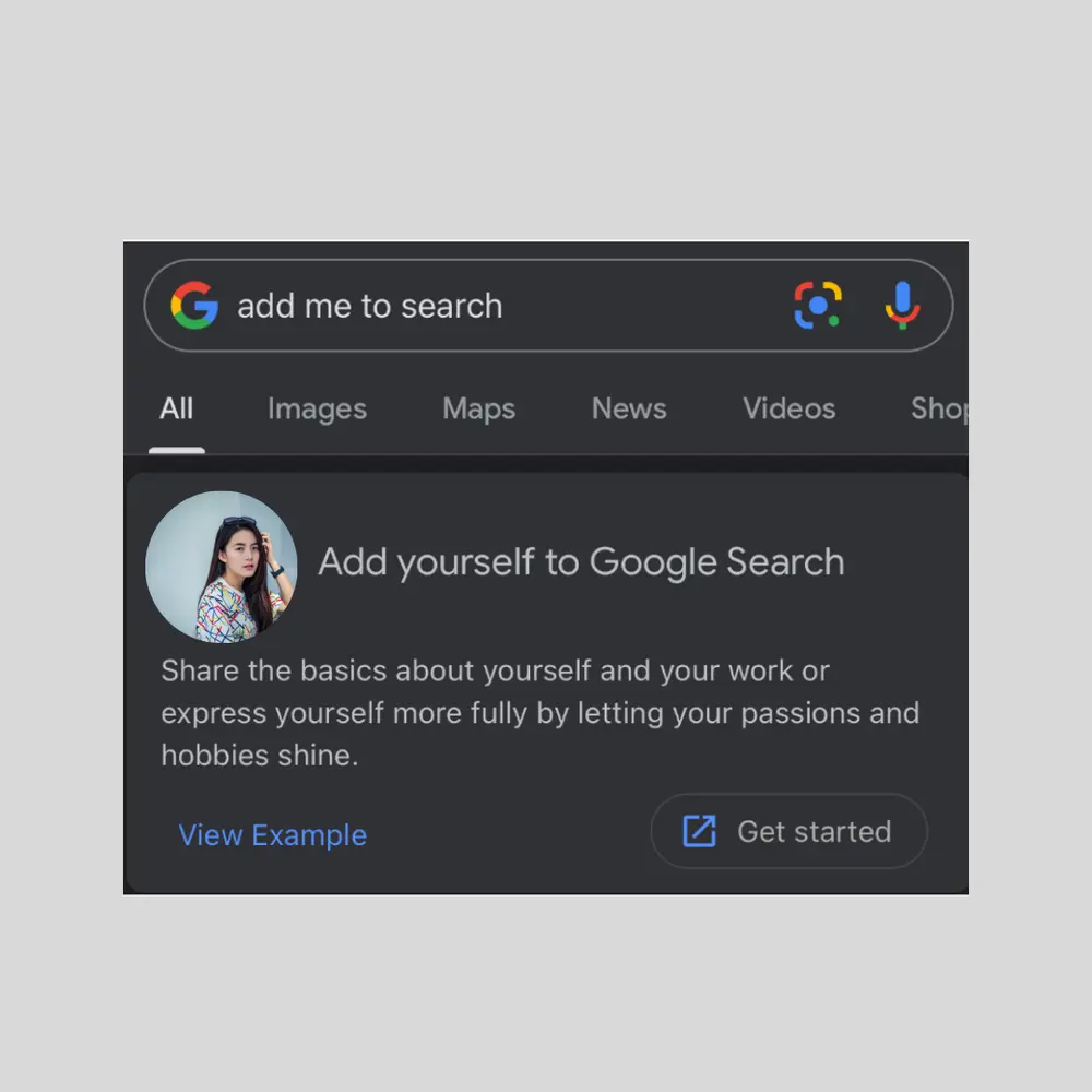 How to create people card on Google Image